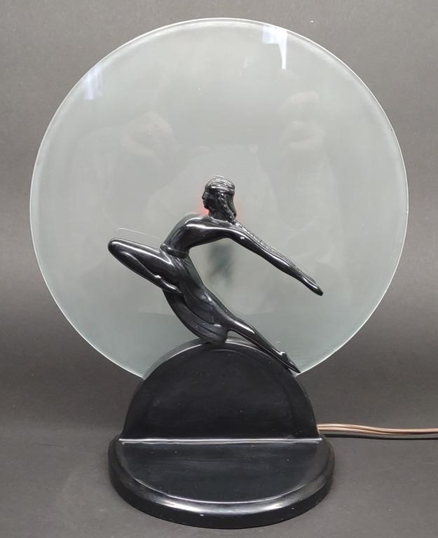 Art Deco Style Lady Dancing Silhouette Lamp