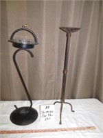 Wrought Metal Smoking Stand & Candle Holder