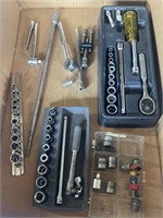 1/4in drive ratchet wrenches, extensions,& sockets