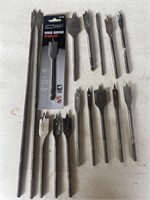 variety sized wood boring spade bits