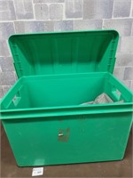 plastic bin with air bed