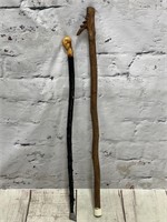 Carved Wood Walking Stick & More