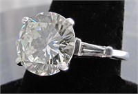 Platinum Lady's Diamond Solitaire Ring, 3.69CT