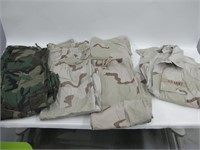 US Army Camo Shirt w/ Patches & 3 Camo Pants