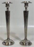 BEAUTIFUL PR OF WEIGHTED STERLING CANDLE HOLDERS