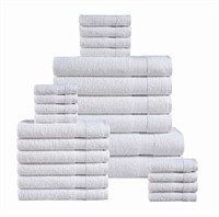M43  Casa Platino 24 Pc Cotton Towels Bath Set Wh