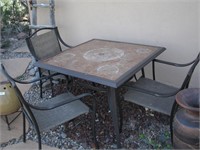 Outdoor Glass Top Table, 3 Chairs