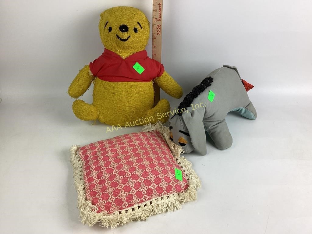 Handmade Winnie the Pooh and Eeyore dolls with