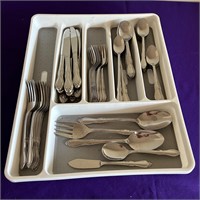 Oneida Simon L & George Rogers Flatware + Tray