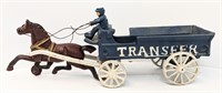 Cast Iron Transfer Wagon with Horse and Driver