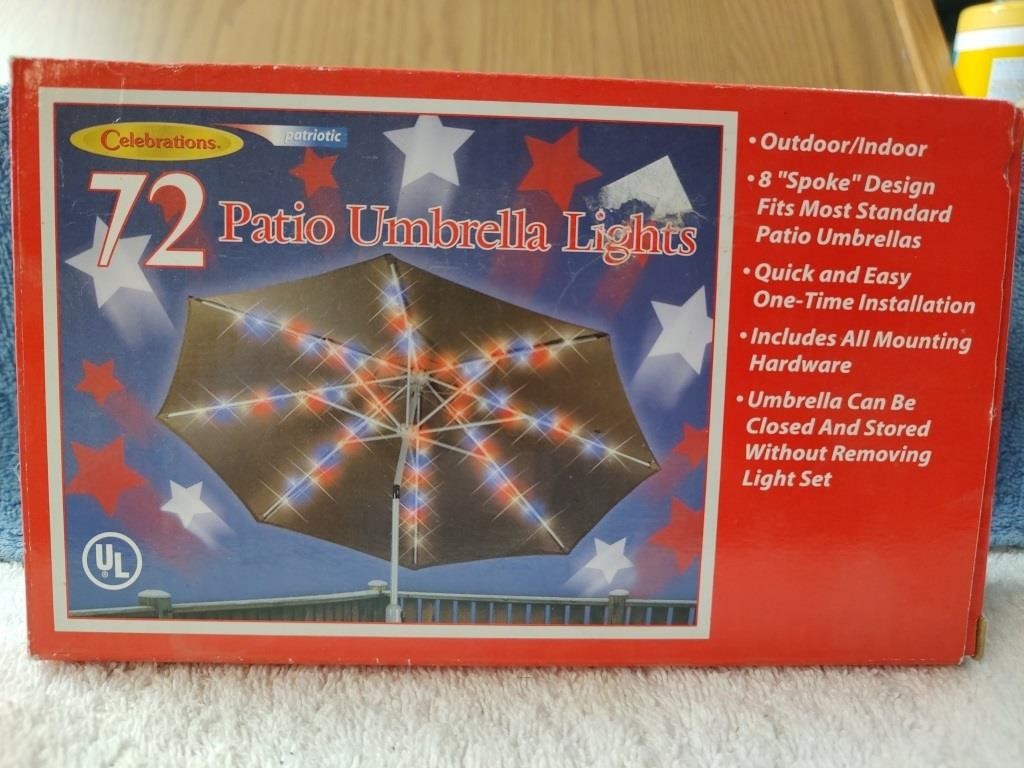 72 Patio Umbrella Lights - Complete - NIB