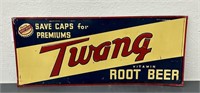 Twang Root Beer advertising tin sign