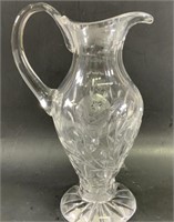 Vintage crystal cut floral pitcher