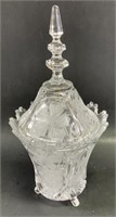 Crystal footed candy dish