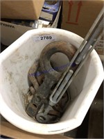 WHITE BUCKET--TURNBUCKLE, LARGE EYE HITCH, ETC