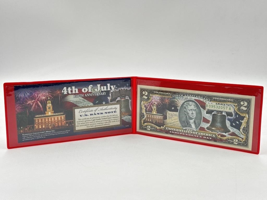 Commemorative 150th Anniv 4th of July $2 Bank Note