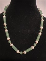 Gold Filled Fresh Water Pearl Jadeite Necklace