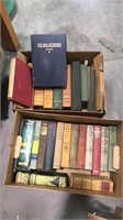 Two boxes of old books including Zane Grey the