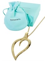 18kt Gold Tiffany & Co. Open Leaf Necklace