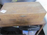 Calvert & Hopkins Vtg. Wooden Cigar Box w/