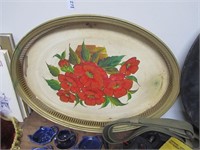 Hand Painted  Oval Tole Tray
