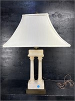 ANTIQUE ALABASTER GREEK COLUMN LAMP