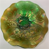 Carnival Glass Peacock Bowl