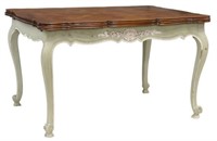 FRENCH PROVINCIAL LOUIS XV STYLE DRAW-LEAF TABLE