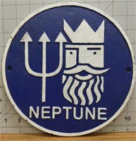 Neptune cast iron sign