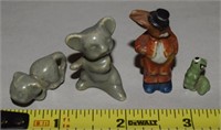 (3) Vtg Porcelain Animals w/ Rabbit, Caterpillar +