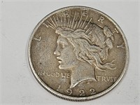 1922 Silver Peace Dollar Coin