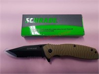 New Schrade brown/black folding pocket knife