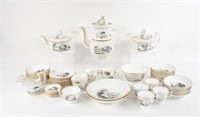 Early 19th C. Bat-Printed Porcelain Dessert Set