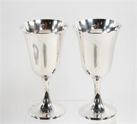 Two Gorham Puritan Sterling Silver Goblets