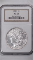 1883-O Morgan Silver $1 NGC MS63