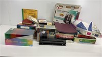Office supplies lot- magazine files, Websters
