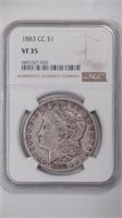 1883-CC Morgan Silver $ NGC VF35