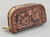 Small Hand Tooled Leather Pouch