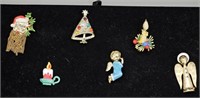 Assorted Holiday Costume Jewelry Pins