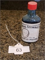 40z Bottle Mrs. Stewart's Liquid Bluing 1969