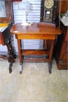 Oak Single Draw Side Table With Under Shelf