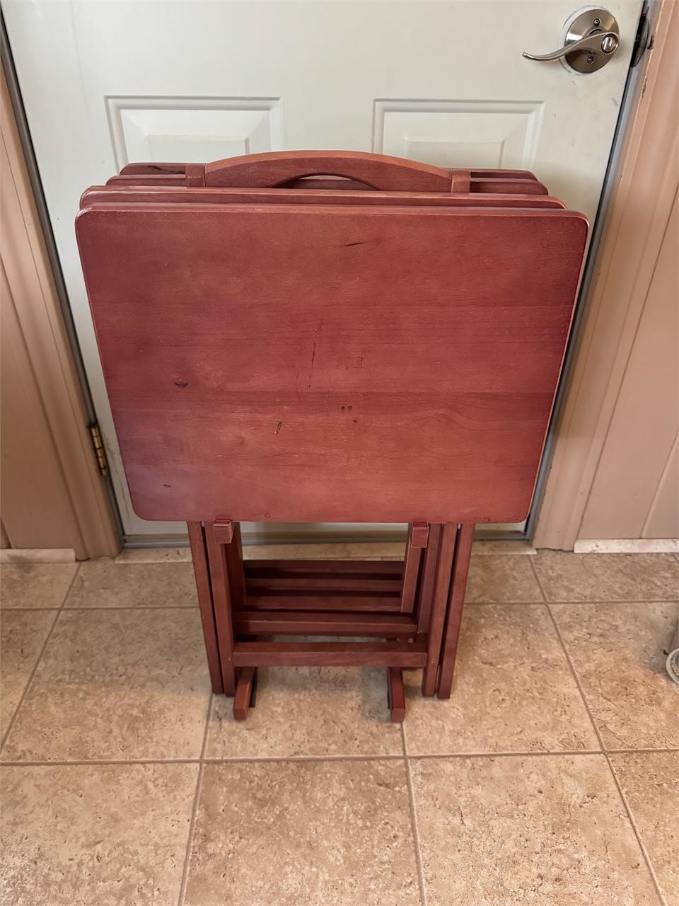 Wooden TV Trays and Stand