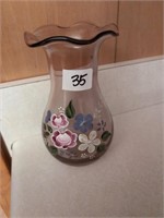 Fenton purple hand painted vase