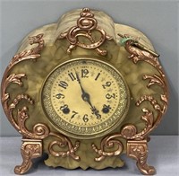 New Haven Shelf Clock Decorated Tin Case