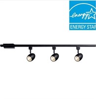 3-Light Black Dimmable LED Track Lighting Kit