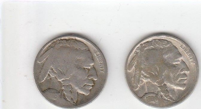 2 Early US Buffalo Nickels