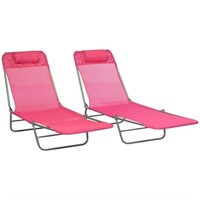 W4089  Outsunny Pink Chaise Lounge