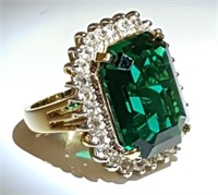 Vintage 14KTGE Multi-Stone Cocktail Ring Size 7