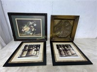 4 FRAMED PRINTS 3 ARE MATTED