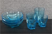 Lot Of Hazel Atlas Aqua Capri Glass